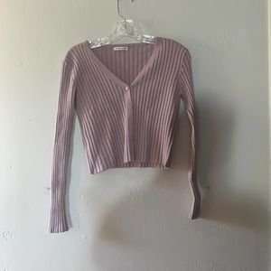 hellomi studio pink knitted slightly cropped buttoned cardigan/sweater size OS